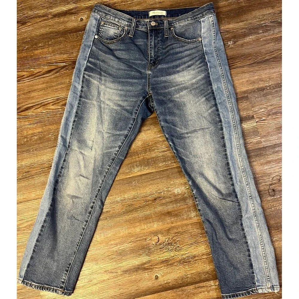 Madewell Blue Jeans with Faded 2 Tone Details